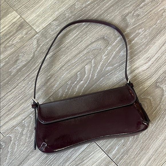 Zara Shoulder elegant Burgundy Leather Bag - Picture 1 of 4